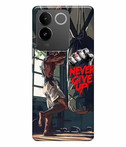 Image of Never Give Up Motivation Quotes Printed Hard Back Case Cover & Compatible for Vivo T2 Pro 5G | IQOO Z7 Pro 5G (Multicolor) - D1809