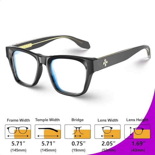 Image of VISOONE Square Blue Light Blocking Glasses TR90 Clear Lens for Women Men BONA