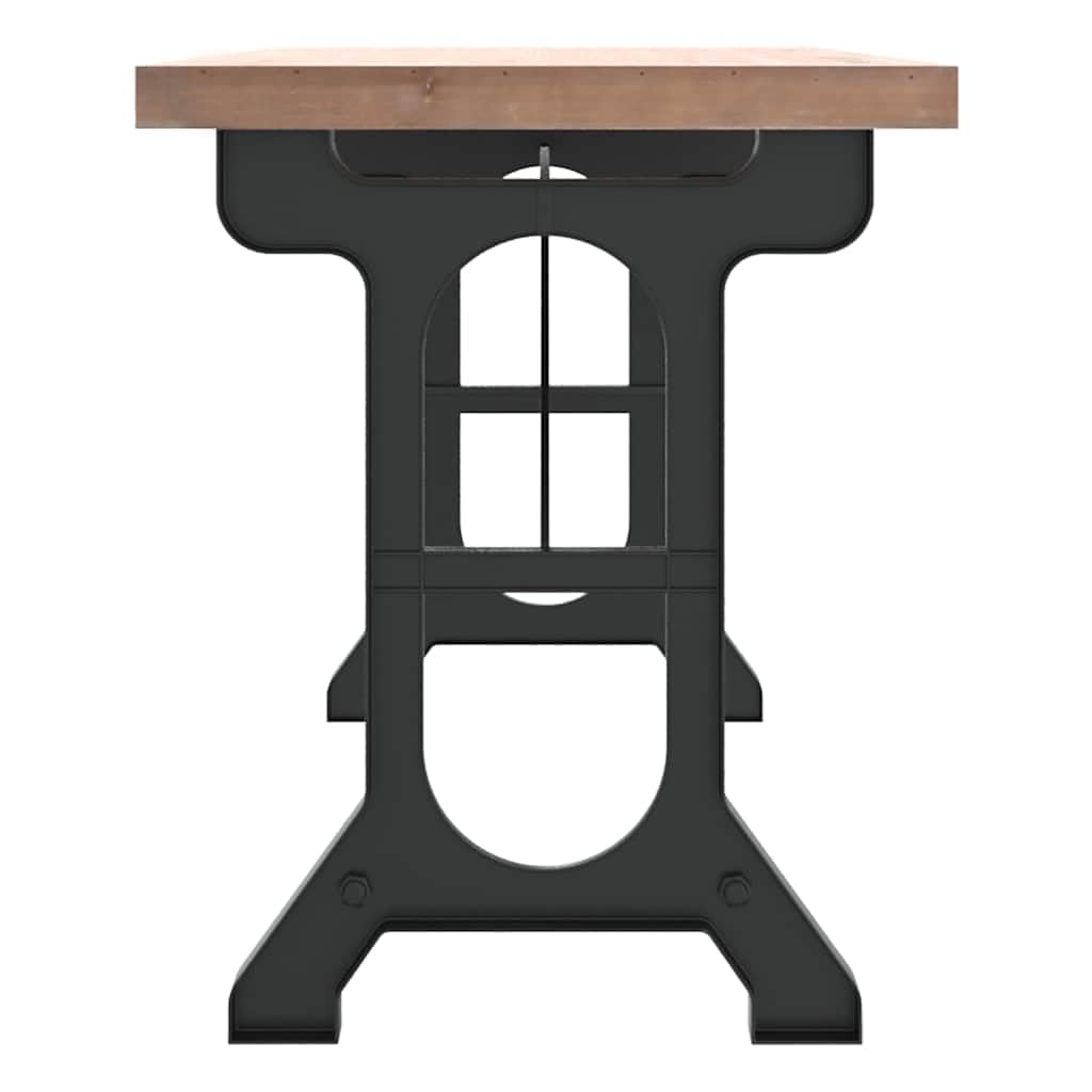 vidaXL Mesa de Comedor Mostrador Restaurante Terraza Cocina Bistró Cafetería Resistencia a Humedad Rectangular Madera Maciza de Abeto y Hierro
