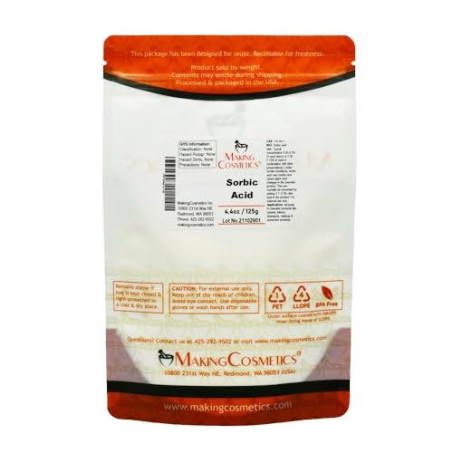 MakingCosmetics - Sorbic Acid - 4.4oz / 125g - Cosmetic Ingredient