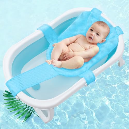 Image of Baby Bath Seat Support Net Soft Baby Bathtub Pad Newborn Bath Cushion Breathable Infant Bathing Support Mat Shower Pad for 0-18 Months