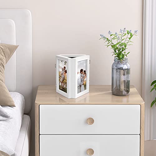 Afuly 3 Picture Frame 4X6, White Picture Frames Collage Wall Decor, Desk Picture Frames For Office Wedding Picture Frames 3 Opening Triple Picture Frame Gifts For Family Friends Unique Fathers Day Gifts #TOP2