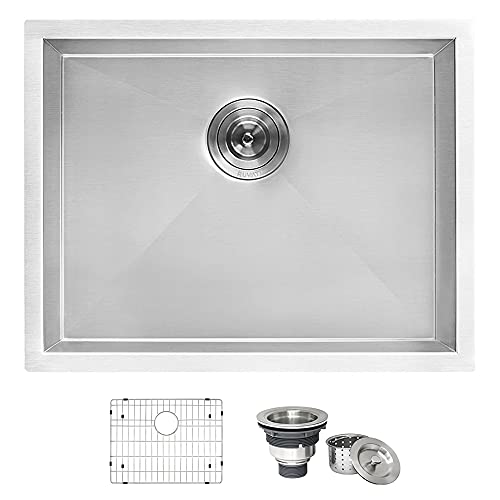 Ruvati 23' x 18' x 12' Deep Laundry Utility Sink, Undermount Laundry Sink - 16 Gauge Stainless Steel Utility Sink - Single Bowl Laundry Room Sink - RVU6100
