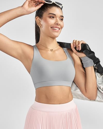 Image of RUNNING GIRL Sports Bras for Women High Support,Criss-Cross Back Strappy Bra Moulded Cup High Impact Workout Crop Tops