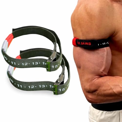 Dr. Gains Premium Nylon & Metal Buckle BFR Bands | Blood Flow Restriction Bands for Occlusion Training Weight Lifting (Arms)