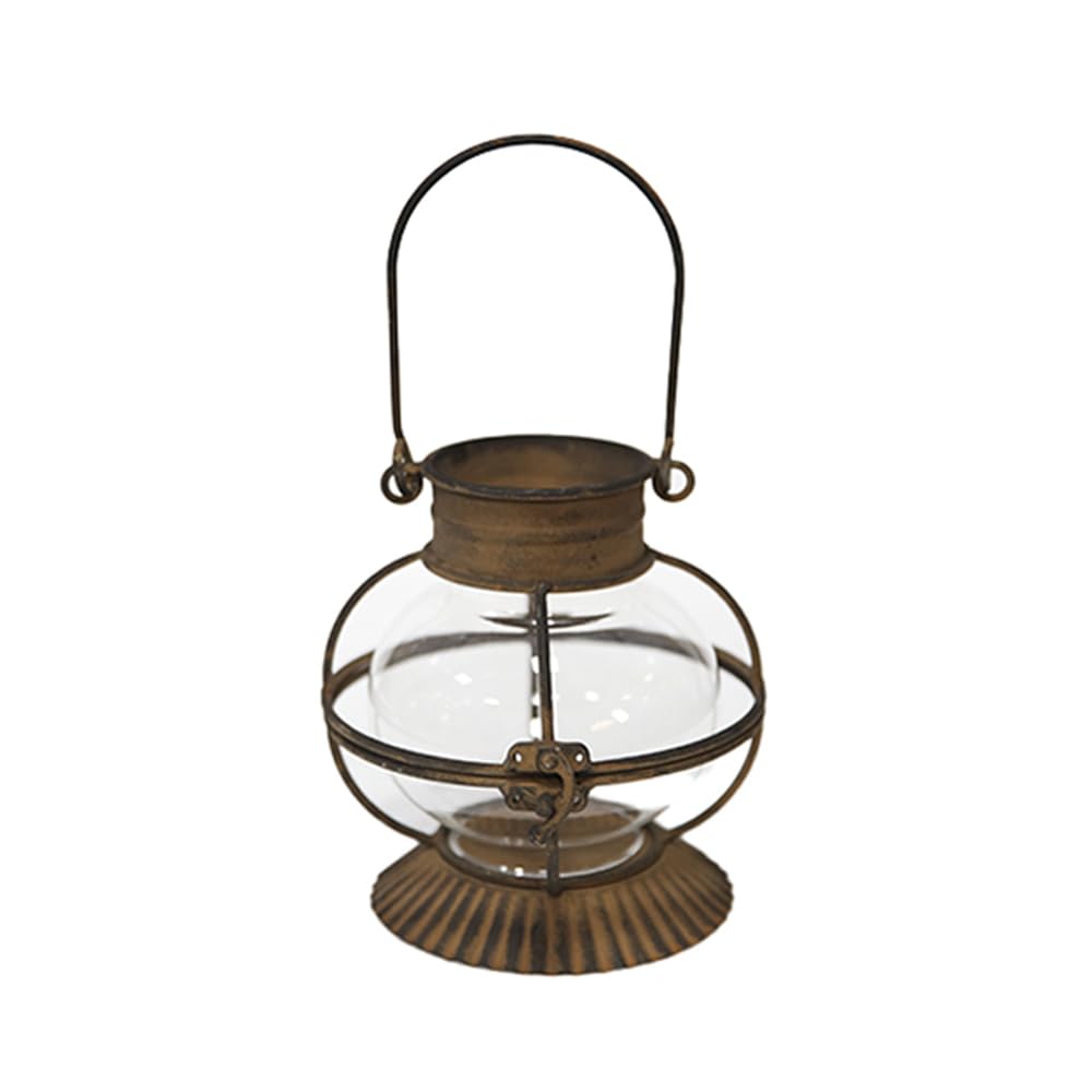 BOOMLATU Vintage Metal Candle Lantern Hanging Lantern,Distressed Decorative Candle Lantern for Indoor Outdoor Events Parities and Weddings