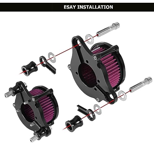 Image of TDZ 2PC Motorcycle Air Cleaner Intake Filter Kit for Harley Sportster XL883 XL1200 2004-2015 (1style)