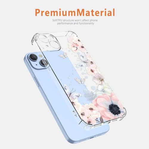 YUEQIAN Case for Honor X6b, Fashion Flower Cartoon Pattern Clear Cover - Image 2