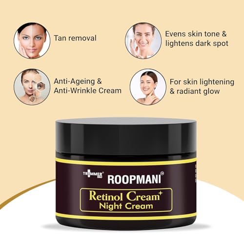 Image of TRIMMER ON Retinol Anti-Aging Night Cream, 25g | Face Brightening, Anti Wrinkle, FREE Roopmani Pimple Care Soap, 75g Soap