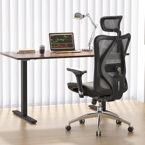 Image of SIHOO M57 Ergonomic Mesh Office Chair, High Back Home Desk Chair with 3D Armrests, Lumbar Support and Adjustable Headrest, Comfortable Computer Chair, Hold 330 LBS-2 Packs-Grey