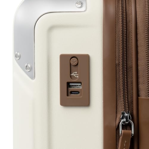 Image of Travelpro Platinum Elite Hardside Expandable Spinner Wheel Luggage TSA Lock Hard Shell Polycarbonate Suitcase, Cream White, Carry-on 21-Inch