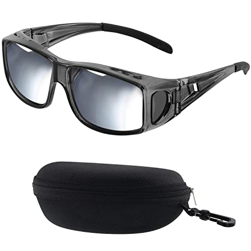 BEZZEE PRO Gafas de Sol Polarizadas para Usar Sobre Gafas Graduadas - Gafas Sol Superpuestas con Estuche - Protección UVA 400 - Antirreflejos, Polarizada - Para Pesca y Golf - Hombres y Mujeres