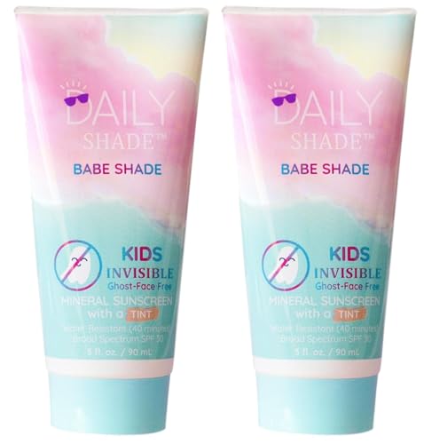 Image of Babe Shade Kids Tinted Mineral Sunscreen for Face with SPF 30 - Non-Nano Zinc, Reef Safe, Travel Size Water Resistant & Hypoallergenic Skin Care Formula for All Types of Skin Tone - Pack 2