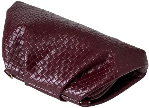 Image of Women's Woven Evening Bag Ruched Dumpling Clutch Purse Detachable Chain Crossbody Bag