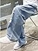 SHENHE Boy's Baggy Jeans Wide Leg Ripped Destroyed Distressed Elastic Waist Loose Hiphop Pants with Pockets Light Blue 13 Years