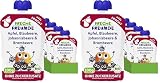 FRECHE FREUNDE Bio Quetschie Apfel, Blaubeere, Johannisbeere & Brombeere, Fruchtmus im Quetschbeutel für Babys ab dem 6. Monat, glutenfrei & vegan, 6-er Pack (6 x 100g) (Packung mit 2)
