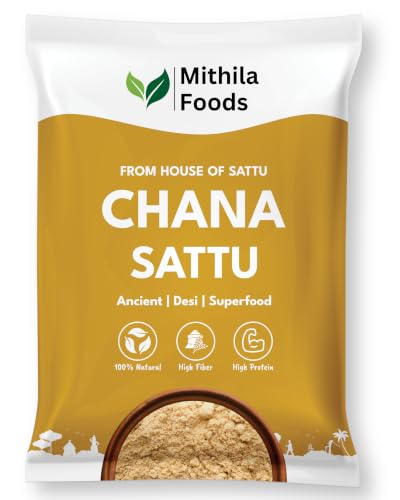 Image of MITHILA FOODS 500 g Authentic Bihari Chana Sattu | High Protein, Fiber, Superfood | 100% Fresh Natural Roasted Gram Channa Flour | Hydrating, Instant Energy Booster | Traditional Flavor From Bihar