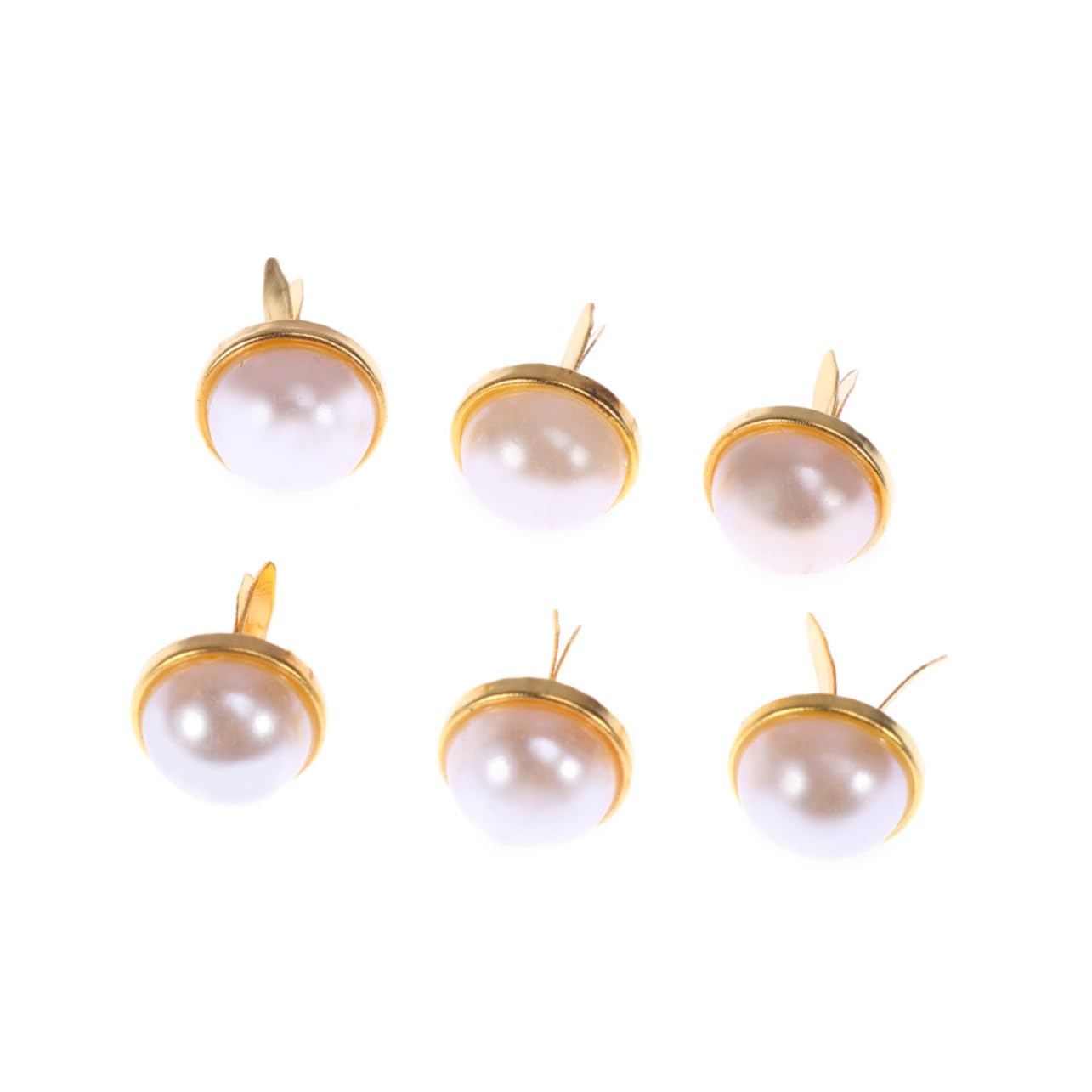 SUNNYCLUE 100 Mini Attaches Parisiennes Avec Perles Blanches - Attaches Brads Dorées Pour Scrapbooking Et Cartes