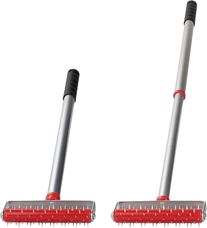 Igelwalze mit Teleskopstiel (59102 cm) Stachelwalze aus Edelstahl zum Tapeten Entfernen 15 cm Arbeitsbreite Aluminiumgriff mit Schutzhaube Tapetenperforierer für Renovierung