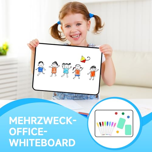 2er Set Magnetwand Whiteboard - Magnettafel Kinder Klein Doppelseitig Trockenabwischbar, A4 Schreibtafel Mit Stiften Radiergummi, 30x21cm Magnetisches Whiteboard