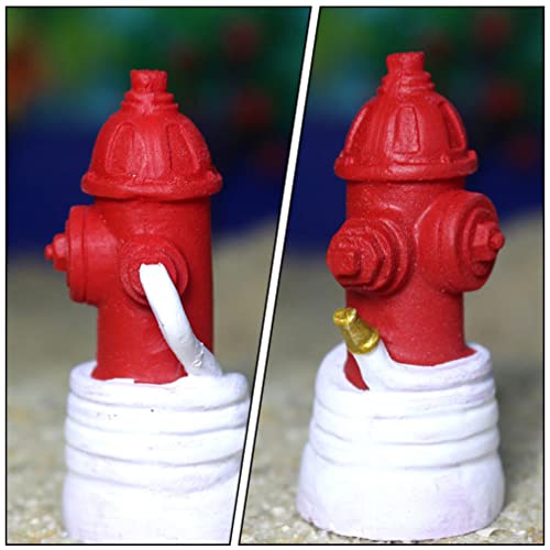 Hanabass 2Pcs Miniature Fire Hydrant Resin Fire Hydrant Statue Pet Storage Container Hydrant Models Desktop Ornament For Fairy Garden Sand Table Micro Landscape Decorations #TOP2