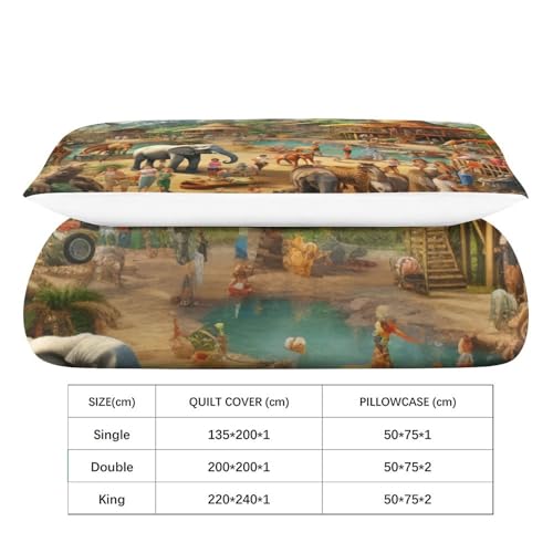 Linge de lit Zoo impression 3D de literie avec housse de couette luxe