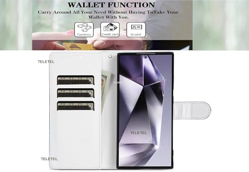 Image of TELETEL Peacock Design Leather Flip Back Phone Case Wallet Cover with Card Slot Holder Kickstand - Multicolor for Vivo V50 5G