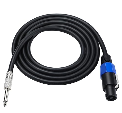 MTUERANC Speakon to 1/4 Mono Speaker Cable, 6.35mm (1/4 inch) Mono TS Plug Male to Speakon Male Speaker Audio Adapter for DJ/PA Speaker Cord with Twist Lock -1.8M/6FT