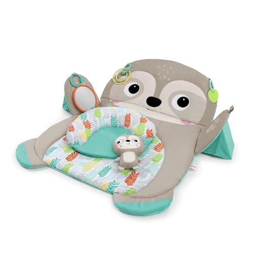 Image of Bright Starts Tummy Time Prop & Play Baby Activity Mat with Support Pillow & Taggies - Sloth 36 x 32.5 in., Age Newborn+