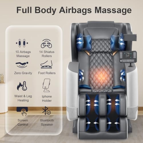 Image of FURNIMAT Massage Chair Full Body Zero Gravity Recliner, 2026 Classic Gray