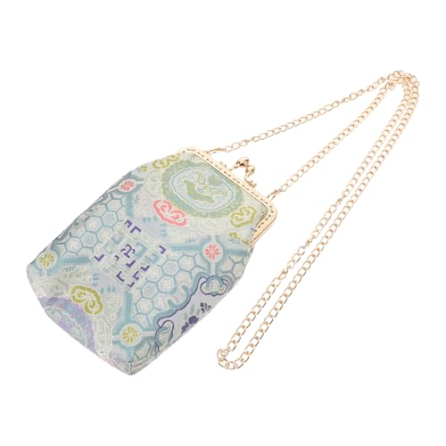 Pochette vintage tissu bleu pour ranger téléphone et cartes légers