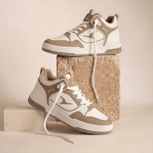 Image of YOHO Men's Sneakers Flo Mid Top | Stylish & Comfortable | Lace Up Casual Shoes for Man /Gents