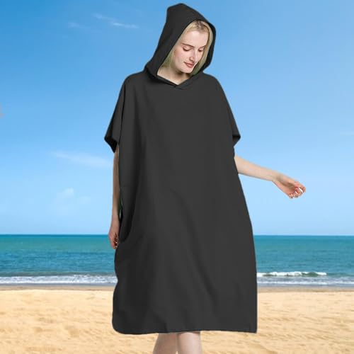 Serviette poncho adulte microfibre séchage rapide à capuche