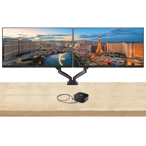 Image of HP P32u G5 32-inch 2560 x 1440 QHD Edge LED LCD Monitor, 2-Pack Bundle with Built-in Speakers, HDMI, USB-C, DisplayPort, Desk Mount Dual Monitor Stand, USB-C Multiport G5 Dock