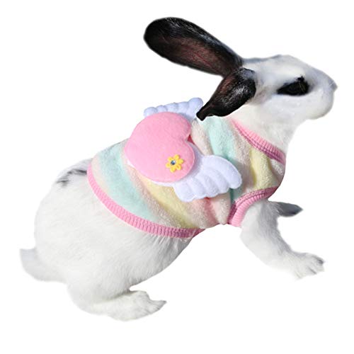 Winter Warm Fleece Bunny Rabbit Clothes Cute Small Animal Guinea Pig Chinchilla Ferret Angel Costume Accessories Outfit for Hamster Ferret Rat Guinea Pig Cat Kitten Dog Puppy and Small Animals (XXS)