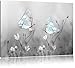 Produktbild Pixxprint Zwei schöne weiße Schmetterling auf kleinen Blumen B&W Detail, Format: 60x40 auf Leinwand, XXL riesige Bilder fertig gerahmt mit Keilrahmen, Kunstdruck auf Wandbild mit Rahmen.