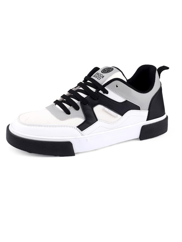 Bacca Bucci Shark Men’s Low-Top Sneakers Lightweight Textile PU Mix with TPR Outsole White and Black UK 7 (B0D46T8J48) Amazon Price History, Amazon Price Tracker