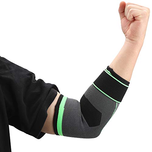 OUKENS Elbow Brace Support, Outdoor Sports Fitness Basketball Arm Guard, Elasticity Knitting Compression Elbow Support Protective Gear for Basketball(M)