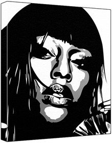 Alexandra Burke (100% Original Painting. Not A Print ) Acrylic Paint On Deep Framed Canvas (60 x 50 x 1.8 cm) 3-Colour Black/Grey/White-image-13