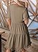 Dokotoo Womens Spring Summer Dresses for Women 2025 Short Sleeve V Neck Casual Flowy Swing Shift Dresses A Line Babydoll Mini Dress for Wedding or Graduation Plus Size Khaki Dress L