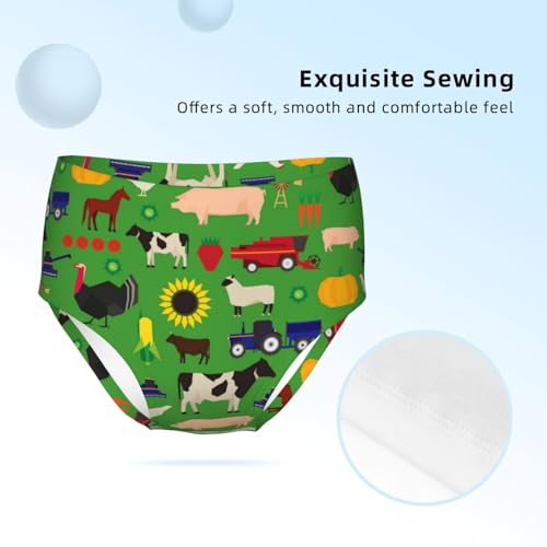 Cartoon Farm Animals Pattern Girls' Underwear Soft Cotton Little Girls Panties Comfort Briefs3
