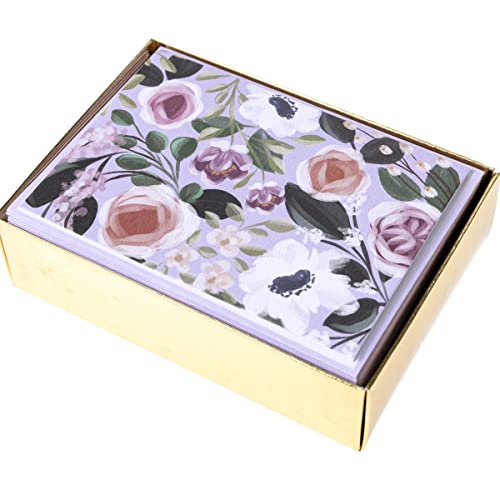 Image of Graphique Painted Floral Cards | Pack of 16 Cards with Envelopes | Blank Inside | All Occasion Greetings | Family and Friends | Boxed Set | 3.25 inch x 4.75 inch