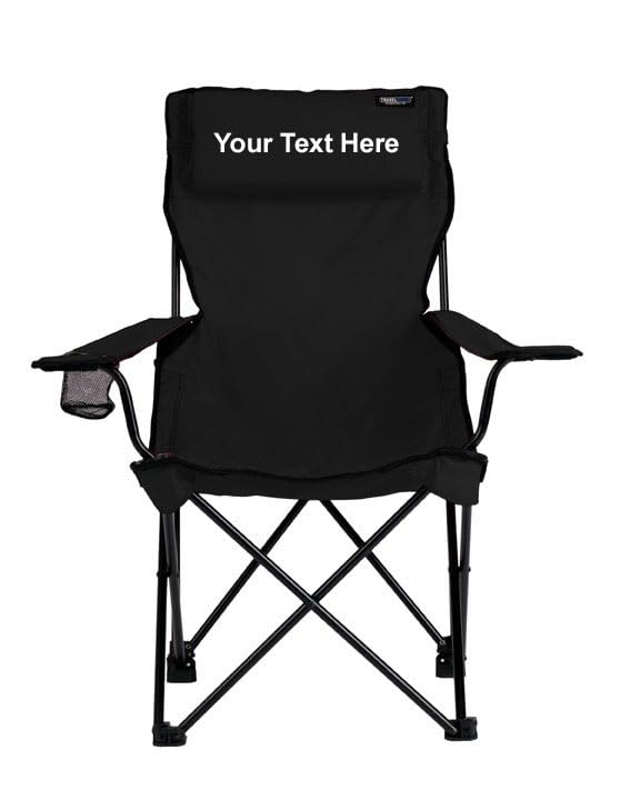 Personalized Imprinted Classic Bubba Hi-Back Quad Chair - Black
