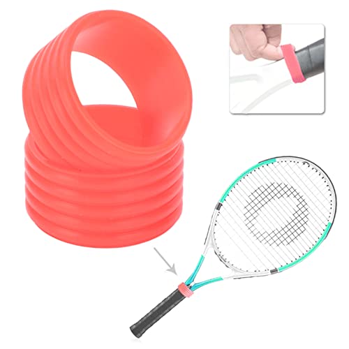 BORDSTRACT Tennis Racket Handle Ring, 2PCS Silicone Sweat Absorption Tennis Overgrip Fixing Ring for Racquetball Badminton Squash Baseball Bat Handle(Pink) - Thumbnail 3