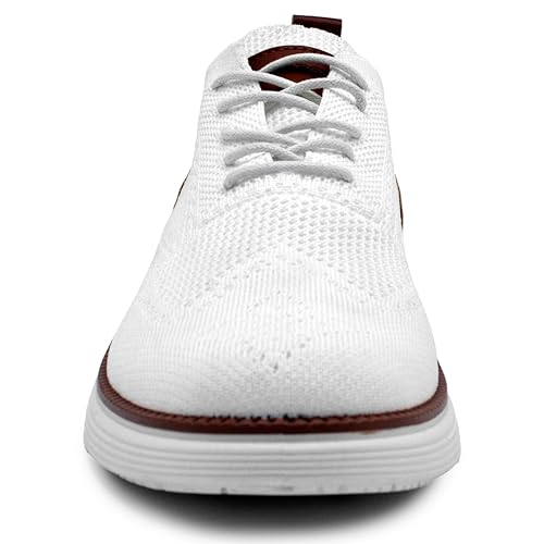 Image of AKADEMIKS Mens Olney Wingtip Knit Oxford, Sleek Breathable Dress Shoes
