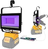 NATPOW Schwarzlichtlampe für Dewalt 60W (Kein Akku), 395nm Schwarzlicht Strahler, 2 Modi Tragbarer...