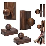 ANFU Quilt Wall Clips, Tapestry Holder, Wooden Blanket Wall Hangers, Clips for Hanging and Display Fabric Quilts Rugs (4, Walnut)