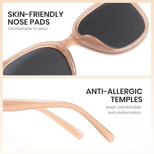 Image of Cyxus Oversized Cat Eye Sunglasses for Women Polarized Lens UV Protection for Beach Music Festivals Shopping 1902