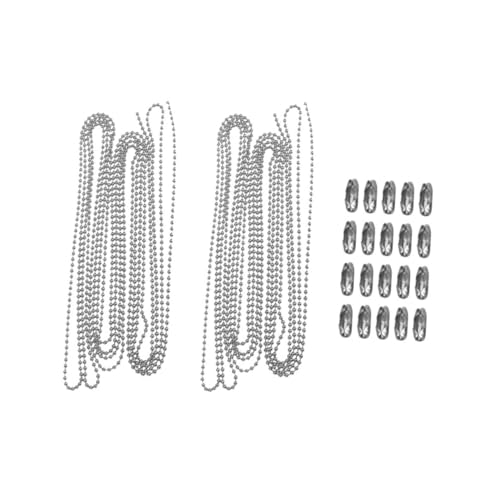 Alipis Set 2 Catene a Sfere in Acciaio Inossidabile 3M 10 Connettori Abbinati 24Mm Prolunga per Catena di Trazione Tagliabile per Tende a Rullo Ventilatori Lampade Fai da Te