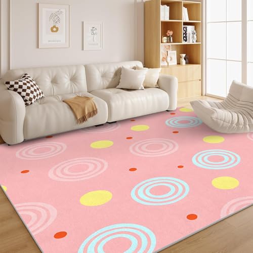 Abstract Art Rug - Modern 3x5 Rugs for Bedroom Living Room Low Pile Indoor Washable Vintage Style Door Mat Non-Slip Soft Floor Carpet Oriental Room Decor for Boys Girls V58
